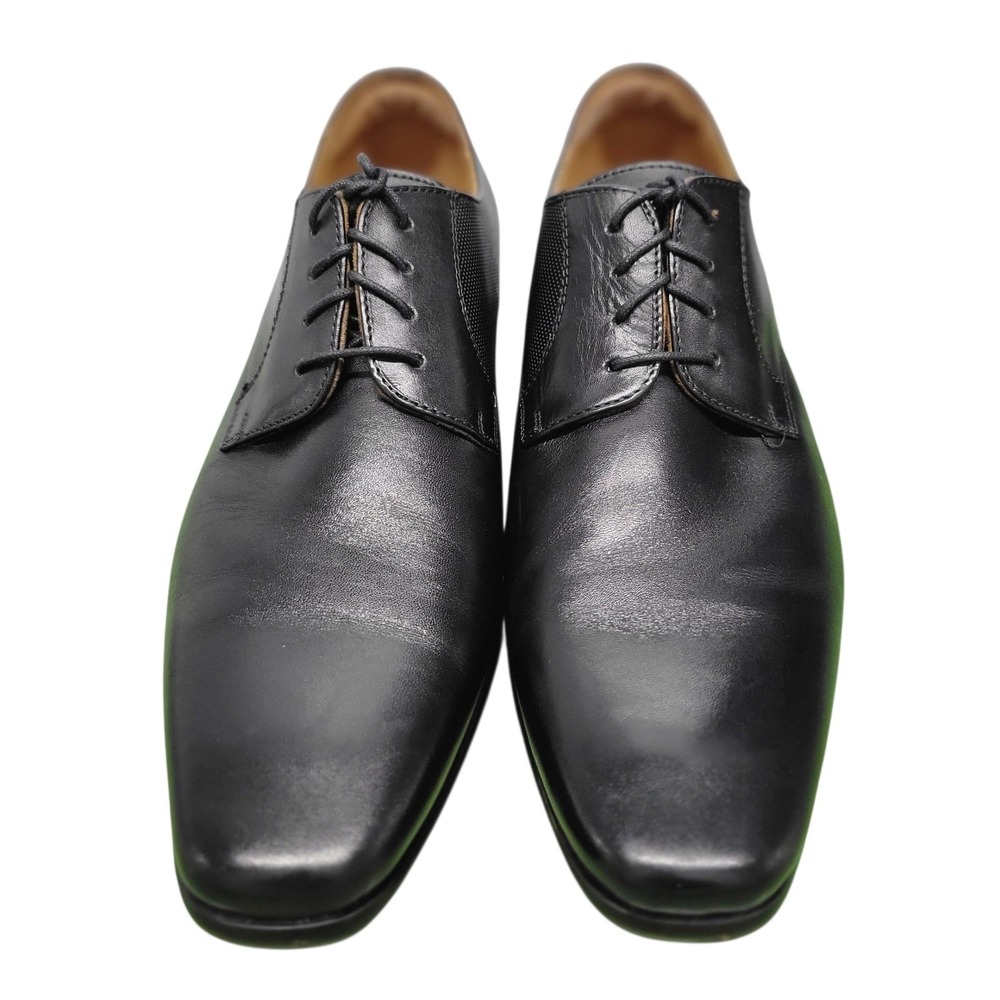 Florsheim Mens Black Leather Lace Up‎ Dress Shoes Business  9.5D (medium) HG9240